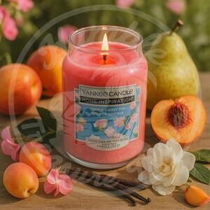 Yankee Candle Simply Sweet Pea 19 oz Home Inspiration Pear White Peach Freesia